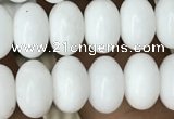 CRB4071 15.5 inches 5*8mm rondelle white porcelain beads wholesale