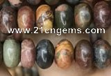 CRB4077 15.5 inches 5*8mm rondelle picasso jasper beads wholesale
