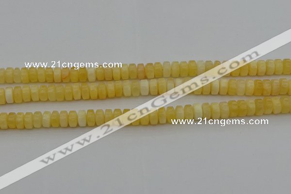 CRB410 15.5 inches 5*8mm rondelle yellow jade beads wholesale