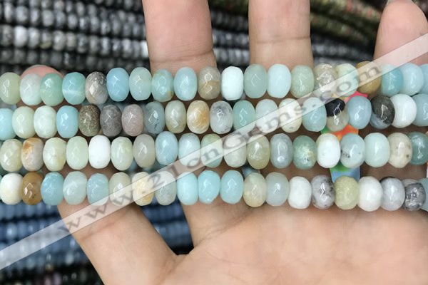 CRB4100 15.5 inches 4*6mm faceted rondelle amazonite beads