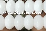 CRB4113 15.5 inches 5*8mm faceted rondelle white porcelain beads