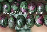 CRB4119 15.5 inches 5*8mm faceted rondelle imitation ruby zoisite beads