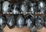 CRB4121 15.5 inches 5*8mm faceted rondelle black labradorite beads