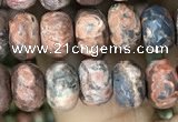 CRB4124 15.5 inches 5*8mm faceted rondelle leopard skin jasper beads