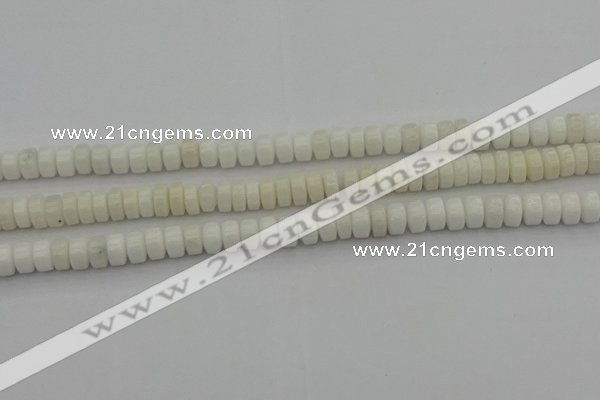 CRB423 15.5 inches 5*8mm rondelle white porcelain beads wholesale