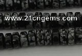 CRB431 15.5 inches 5*8mm rondelle snowflake obsidian beads