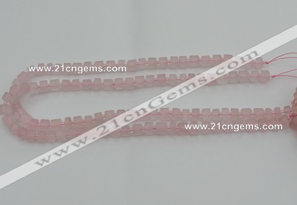 CRB450 15.5 inche 5*8mm tyre matte rose quartz gemstone beads