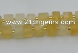 CRB453 15.5 inche 5*8mm tyre matte citrine gemstone beads