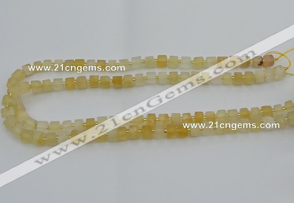 CRB453 15.5 inche 5*8mm tyre matte citrine gemstone beads