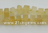 CRB454 15.5 inche 6*10mm tyre matte citrine gemstone beads