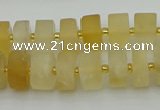 CRB455 15.5 inche 8*12mm tyre matte citrine gemstone beads