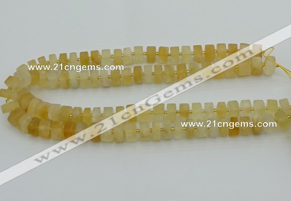 CRB455 15.5 inche 8*12mm tyre matte citrine gemstone beads