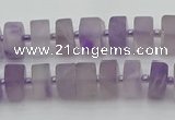 CRB456 15.5 inche 5*8mm tyre matte amethyst gemstone beads