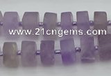 CRB458 15.5 inche 8*12mm tyre matte amethyst gemstone beads