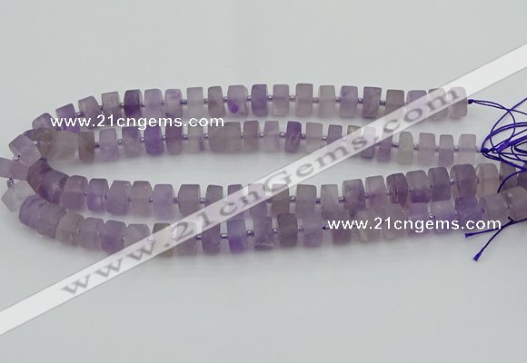 CRB458 15.5 inche 8*12mm tyre matte amethyst gemstone beads