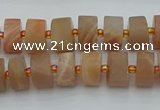 CRB464 15.5 inche 8*12mm tyre matte moonstone gemstone beads