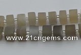 CRB466 15.5 inche 6*10mm tyre matte grey moonstone gemstone beads