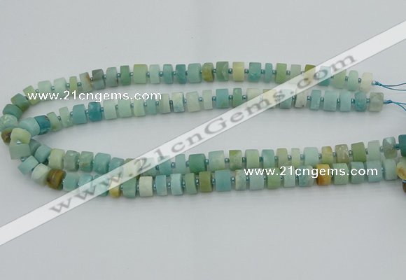 CRB469 15.5 inche 6*10mm tyre matte amazonite gemstone beads