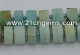 CRB470 15.5 inche 8*12mm tyre matte amazonite gemstone beads