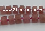 CRB478 15.5 inches 6*10mm tyre strawberry quartz beads wholesale