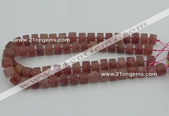 CRB480 15.5 inches 8*14mm tyre strawberry quartz beads wholesale