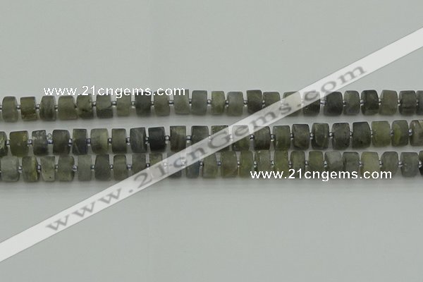 CRB483 15.5 inches 6*10mm tyre labradorite gemstone beads