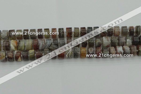 CRB489 15.5 inches 6*12mm tyre matte botswana agate beads wholesale