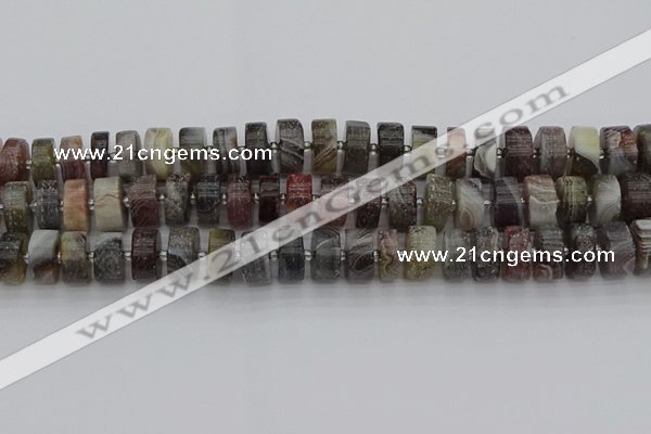 CRB490 15.5 inches 7*14mm tyre matte botswana agate beads wholesale