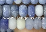 CRB5005 15.5 inches 4*6mm rondelle matte blue aventurine beads