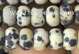 CRB5009 15.5 inches 4*6mm rondelle matte dalmatian jasper beads