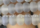 CRB5015 15.5 inches 4*6mm rondelle matte grey agate beads wholesale