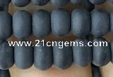 CRB5016 15.5 inches 4*6mm rondelle matte black agate beads wholesale