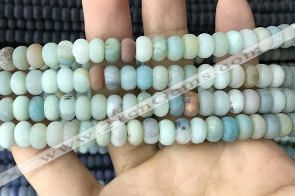 CRB5020 15.5 inches 4*6mm rondelle matte amazonite beads wholesale