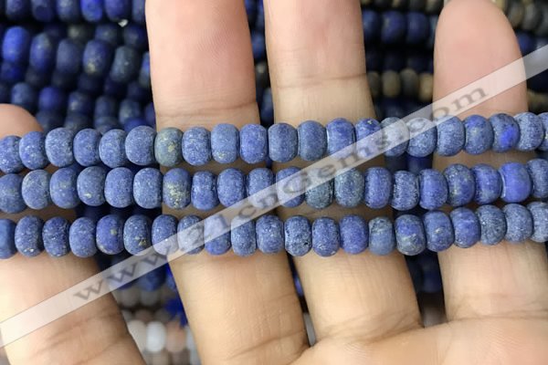 CRB5025 15.5 inches 4*6mm rondelle matte lapis lazuli beads wholesale