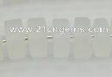 CRB503 15.5 inches 8*16mm tyre matte white crystal beads wholesale