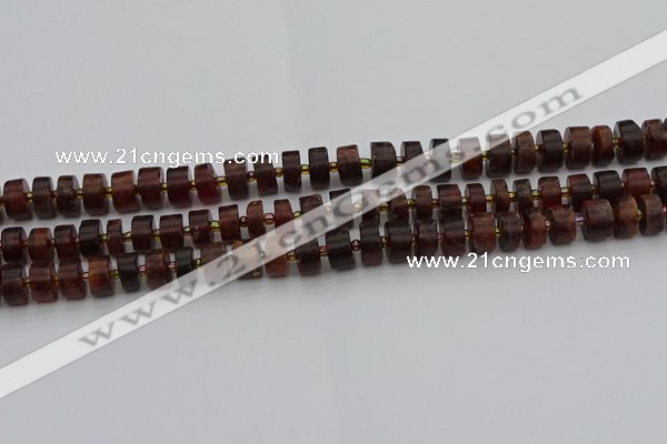 CRB505 15.5 inches 5*8mm tyre orange garnet beads wholesale