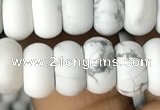 CRB5050 15.5 inches 5*8mm rondelle matte white howlite beads wholesale