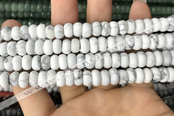 CRB5050 15.5 inches 5*8mm rondelle matte white howlite beads wholesale