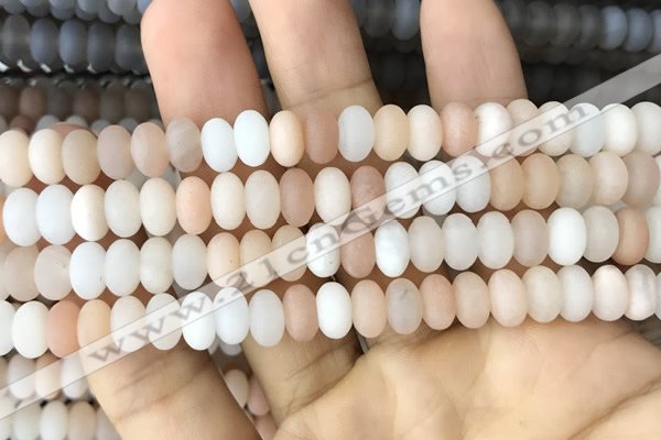 CRB5053 15.5 inches 5*8mm rondelle matte pink aventurine beads