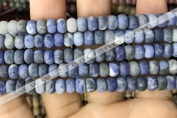 CRB5056 15.5 inches 5*8mm rondelle matte sodalite beads wholesale