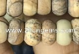 CRB5061 15.5 inches 5*8mm rondelle matte picture jasper beads