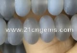 CRB5065 15.5 inches 5*8mm rondelle matte grey agate beads wholesale