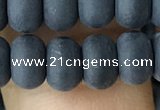 CRB5066 15.5 inches 5*8mm rondelle matte black agate beads wholesale