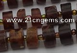 CRB507 15.5 inches 6*12mm tyre orange garnet beads wholesale