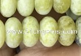 CRB5071 15.5 inches 5*8mm rondelle matte yellow pine turquoise beads