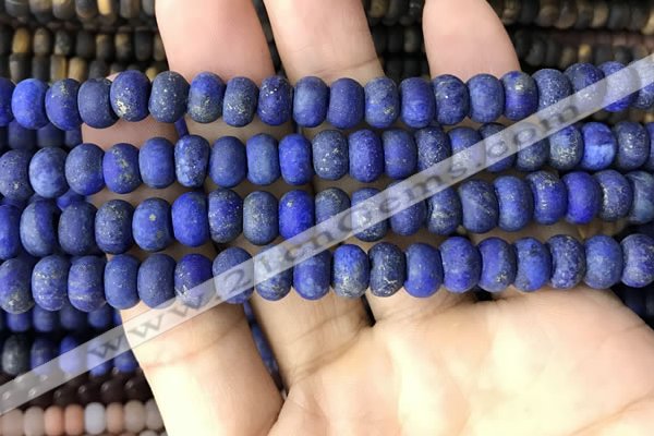 CRB5075 15.5 inches 5*8mm rondelle matte lapis lazuli beads wholesale