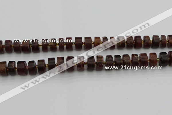 CRB508 15.5 inches 7*14mm tyre orange garnet beads wholesale