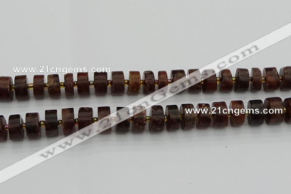 CRB509 15.5 inches 8*16mm tyre orange garnet beads wholesale