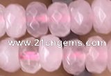 CRB5100 15.5 inches 4*6mm faceted rondelle rose quartz beads