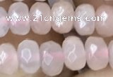 CRB5101 15.5 inches 4*6mm faceted rondelle rose quartz beads